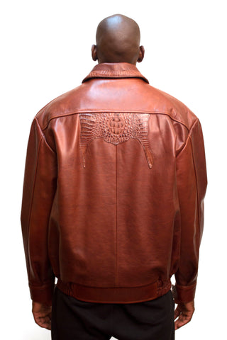 Lambskin Jacket with Alligator Front and Rowstone Stingray Trimmings #2088