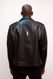 Motorcycle Lambskin Jacket With Stingray Trimming #3015