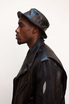 Motorcycle Lambskin Jacket With Stingray Trimming #3015