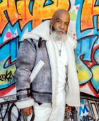 Sheepskin Jacket Bomber with Double Collar Style #808