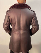 Shearling Sheepskin Button Open Trench Coat | Style #5000