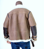 Sheepskin Bomber Jacket with Leather Trimming Style #8404