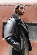 Shearling Sheepskin Button Open Trench Coat | Style #5000