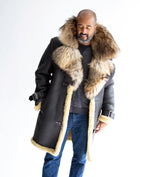7/8 Sheepskin Coat with Fox Fur Collar | Style #8900