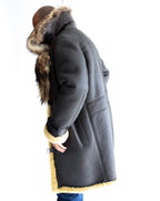 7/8 Sheepskin Coat with Fox Fur Collar | Style #8900