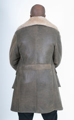 Button-Up Sheepskin Trench Coat | Style #6110