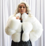 Ladies cropped fox fur jacket | Style #1098